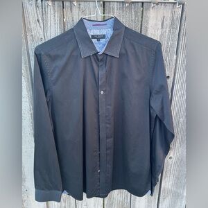 Ted Baker Men’s Dress Shirt In Black/Charcoal